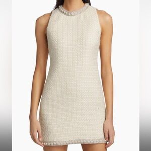 Alice + Olivia Coley Embellished Tweed Minidress